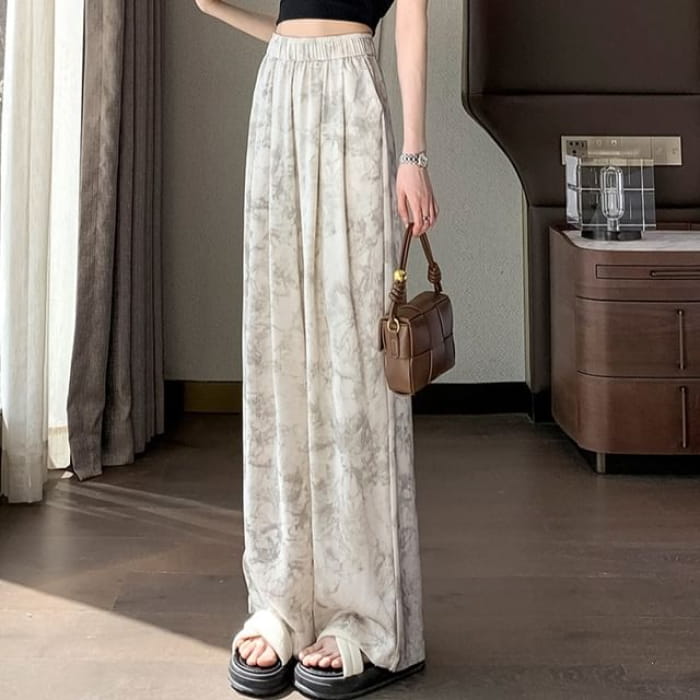 High Waist Print Wide Leg Pants (Various Designs) - Regular