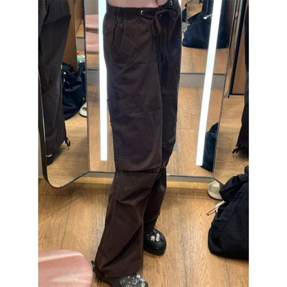 High Waist Wide Leg Cargo Pants (Various Designs) - Normal