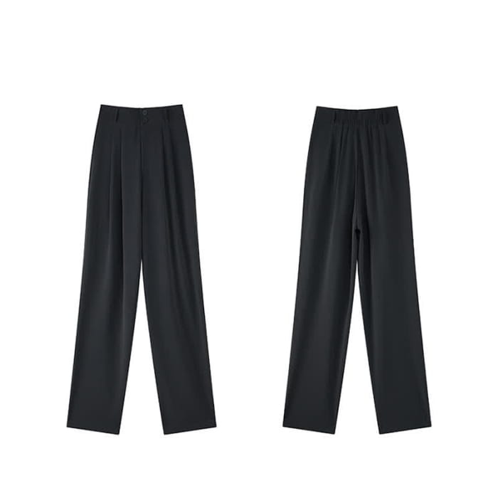 High Waist Wide Leg Double Button Drape Suit Pants