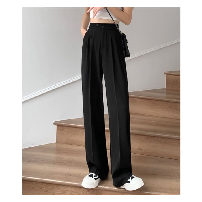 High-Waist Wide-Leg Dress Pants