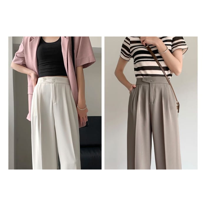 High-Waist Wide-Leg Dress Pants