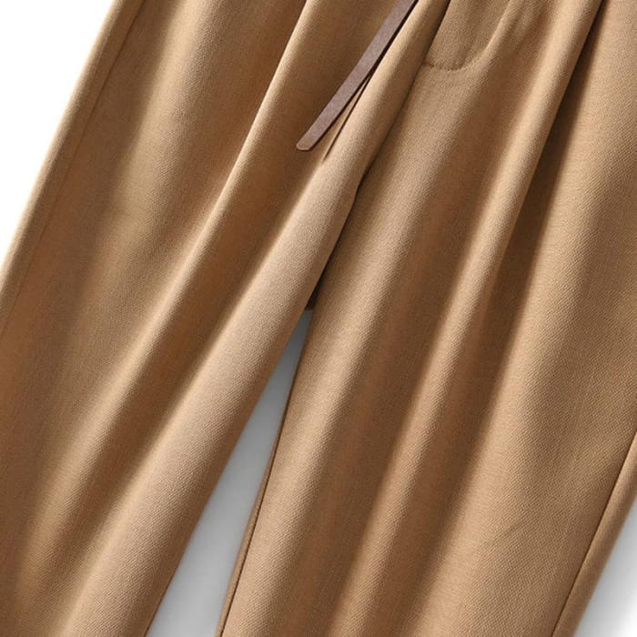 High-Waist Zipper Pocket Suit Pants