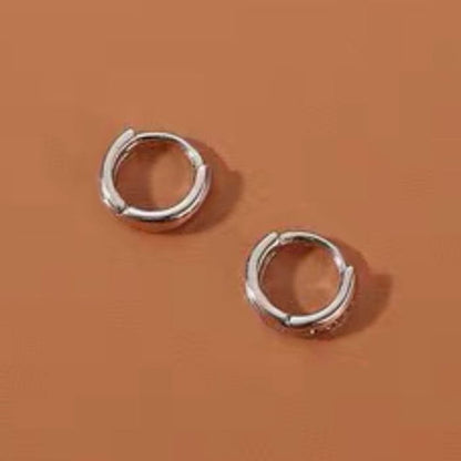 Hoop Earring - 1 Pair - Silver / 0.6cm