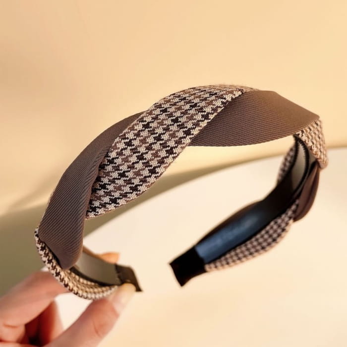 Houndstooth Helical Fabric Headband