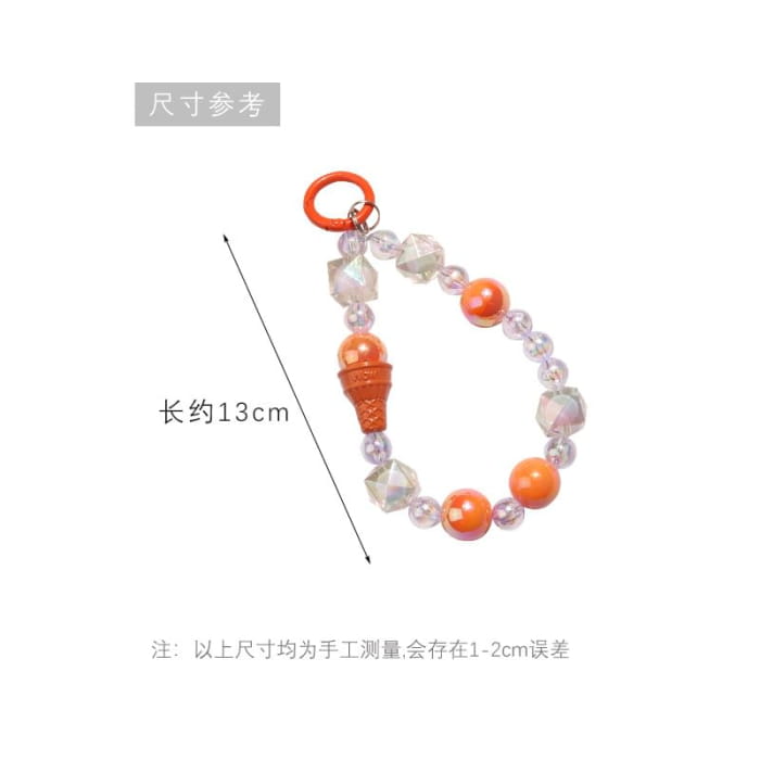 Ice Cream Acrylic Bead Bag Charm Keyring