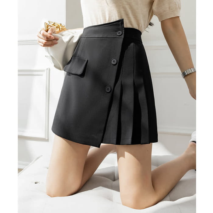 Irregular High Waist Pleated Skirt