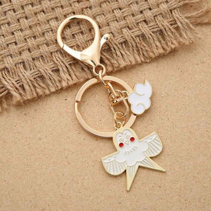 Japanese Kite Bag Charm / Key Ring - White / One Size