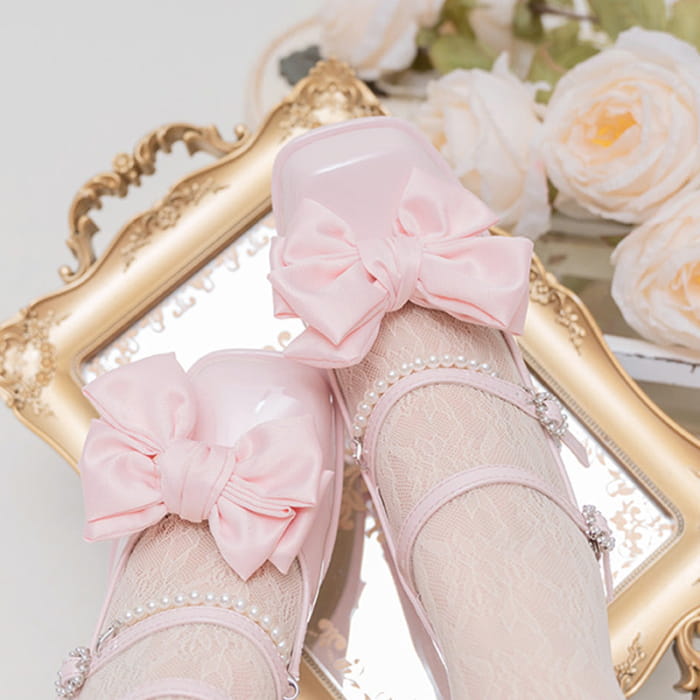 Kawaii Bow Knot Mary Janes Lolita High-heeled Shoes