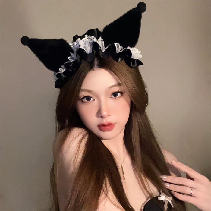 Kawaii Bunny Velvet Lace Lolita Headband