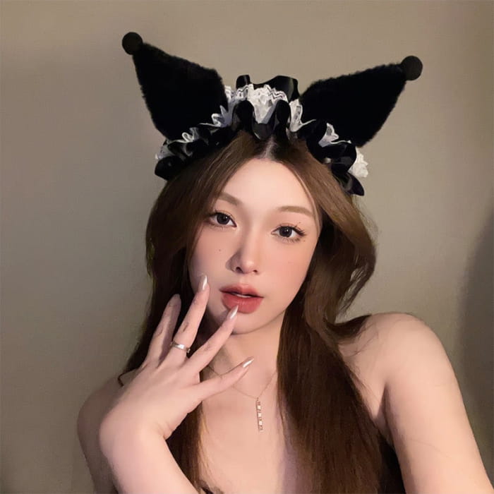 Kawaii Bunny Velvet Lace Lolita Headband