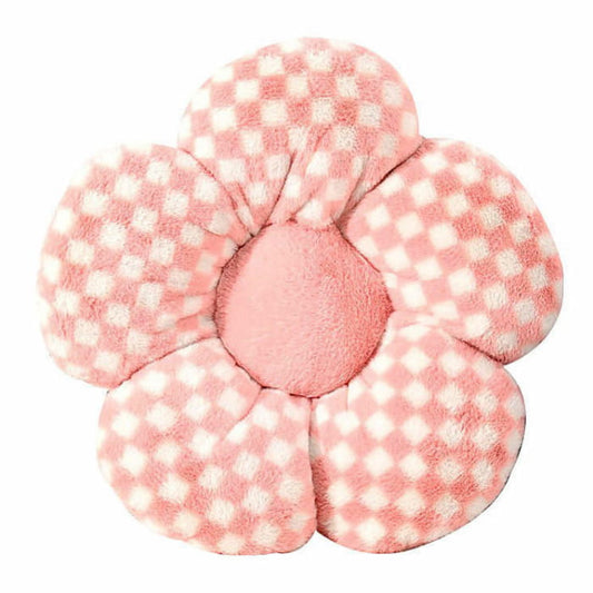 Kawaii Checkered Flower Pillow