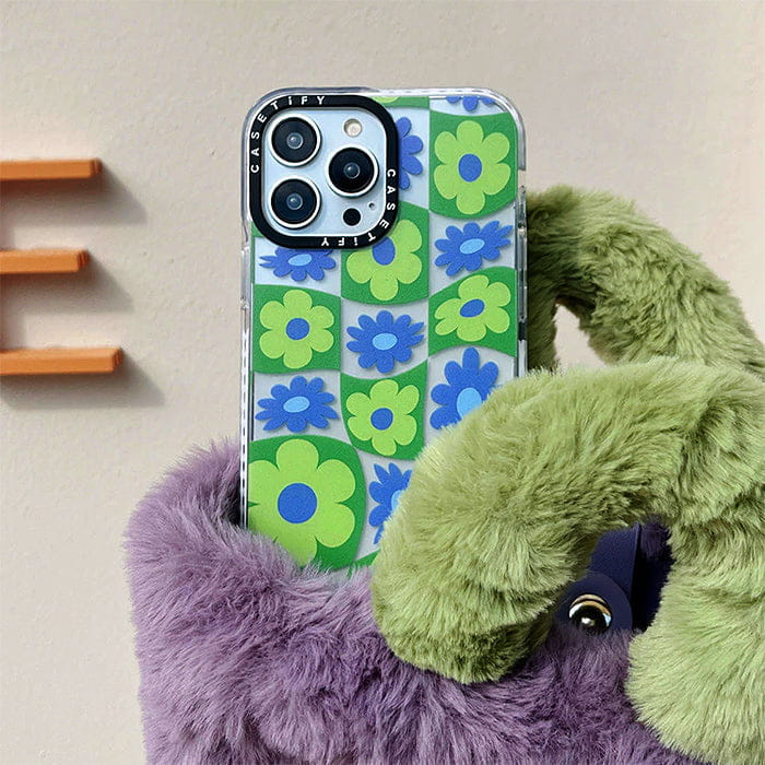 Kawaii Flower Checker iPhone Case - IPhone