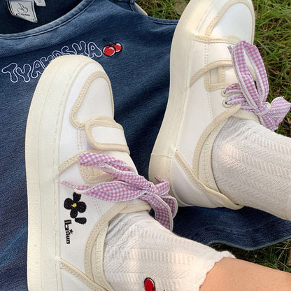 Kawaii Flower Gingham Sneakers