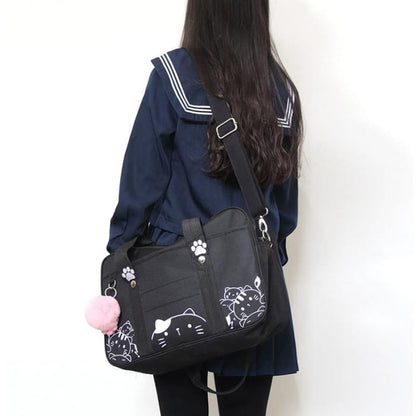 Kawaii JK Cat Cartoon Uniform Crossbody Bag