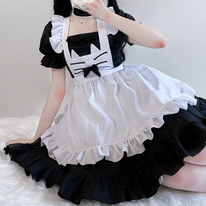 Kawaii Kitty Bow Lolita Maid Dress