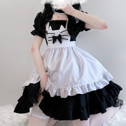 Kawaii Kitty Bow Lolita Maid Dress