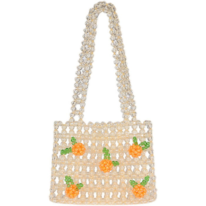 Kawaii Orange Beaded Handbag - Handbags