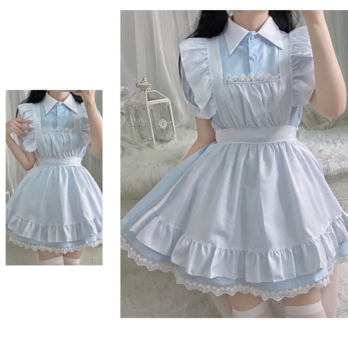 Kawaii Sweet Ruffled Maid Lolita Dress