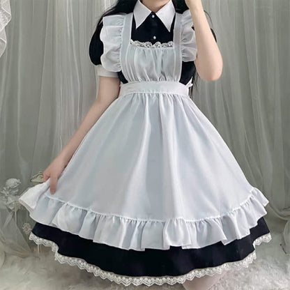 Kawaii Sweet Ruffled Maid Lolita Dress