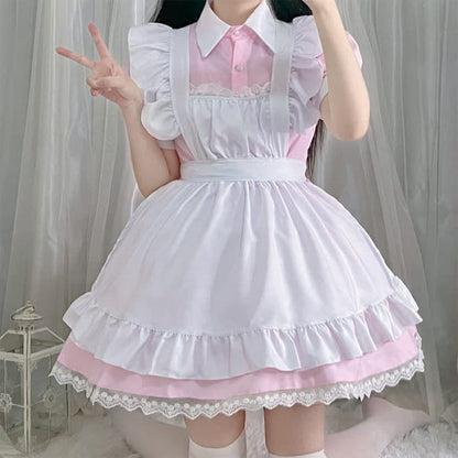 Kawaii Sweet Ruffled Maid Lolita Dress