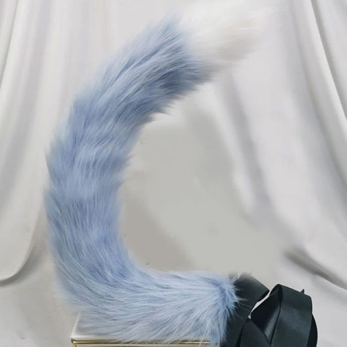 Kitty Ears Tail Headband Accessory - Blue / One Size