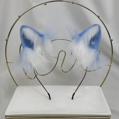 Kitty Ears Tail Headband Accessory - Blue / One Size