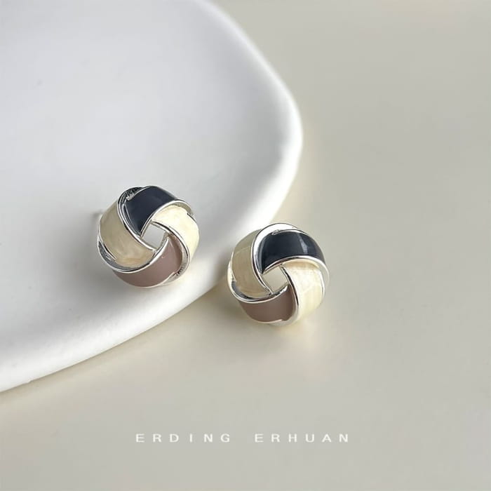 Knot Glaze Alloy Stud Earring