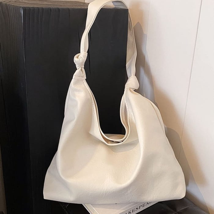 Knotted Faux Leather Tote Bag