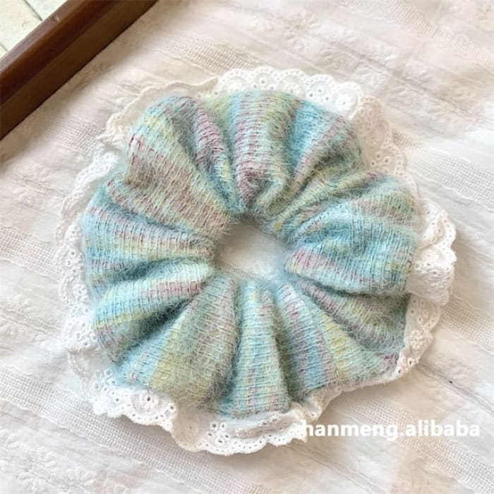 Lace Scrunchie - Without Bow - Blue / S