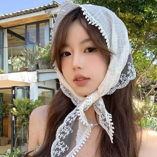 Lace Trim Triangle Bandana