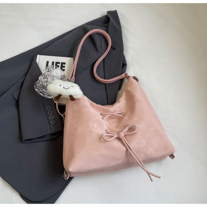 Lace Up Chain Tote Bag - Pink / One Size