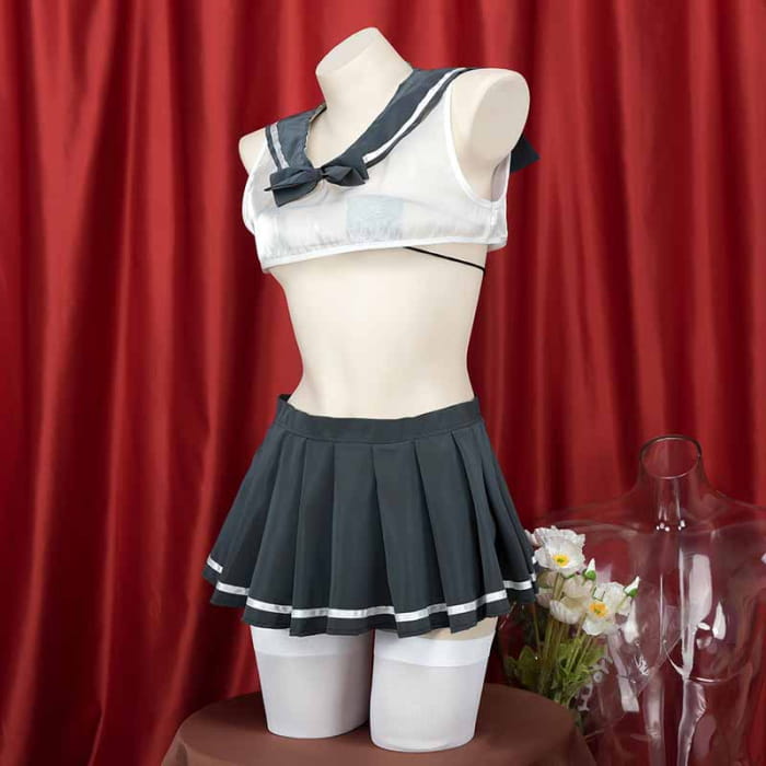 Laser Reflective Sailor Collat JK Uniform Lingerie Set