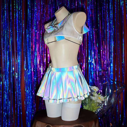 Laser Reflective Sailor Collat JK Uniform Lingerie Set