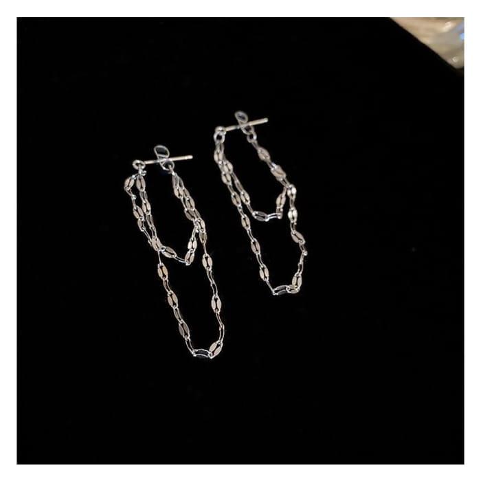 Layered Chained Alloy Dangle Earring