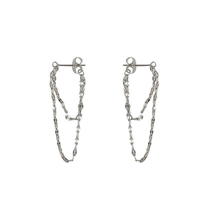 Layered Chained Alloy Dangle Earring