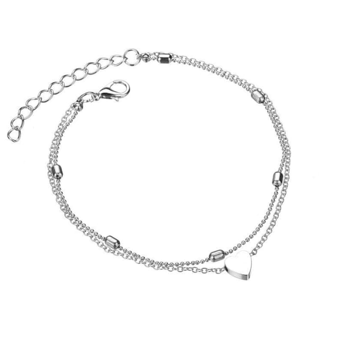 Layered Heart Anklet