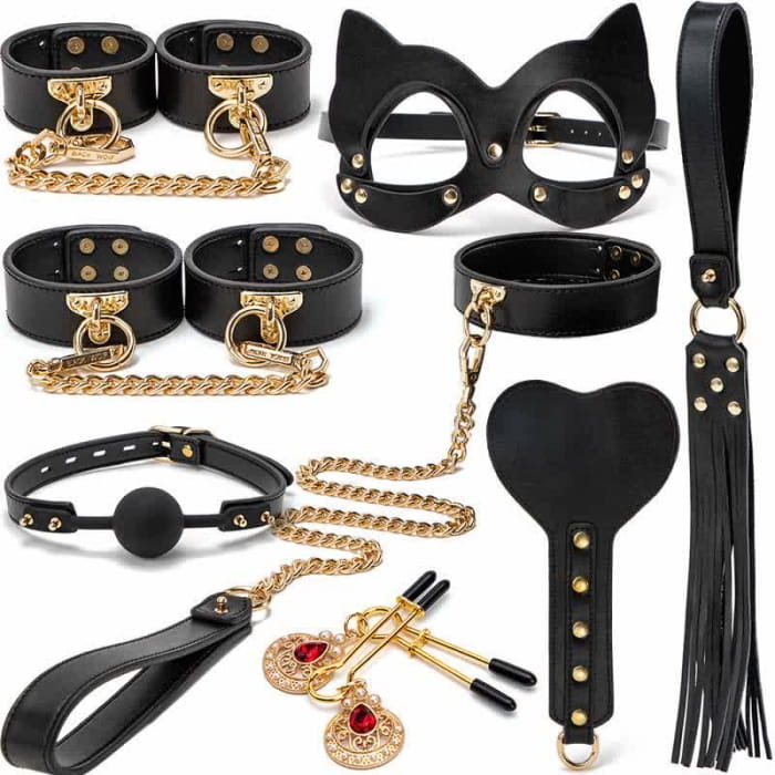 Leather Maid Cosplay Accessories 8 Pieces Set