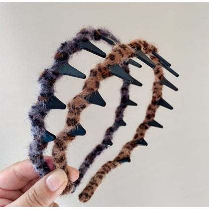 Leopard Print Chenille Headband - Hair Fashion Accessories