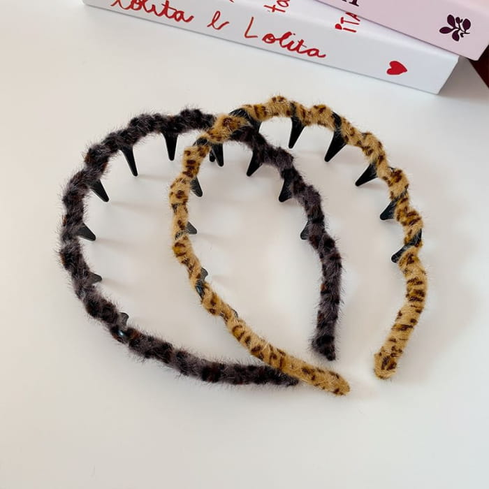 Leopard Print Chenille Headband - Hair Fashion Accessories