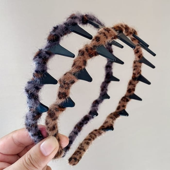 Leopard Print Chenille Headband - Hair Fashion Accessories