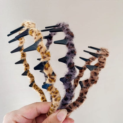 Leopard Print Chenille Headband - Hair Fashion Accessories