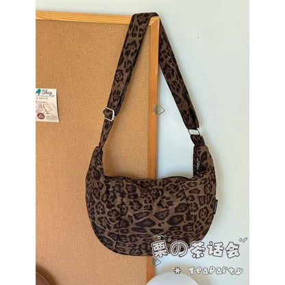 Leopard Print Crossbody Bag - Without Charm - Coffee