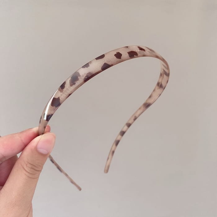 Leopard Print Headband - Beige & Coffee / One Size