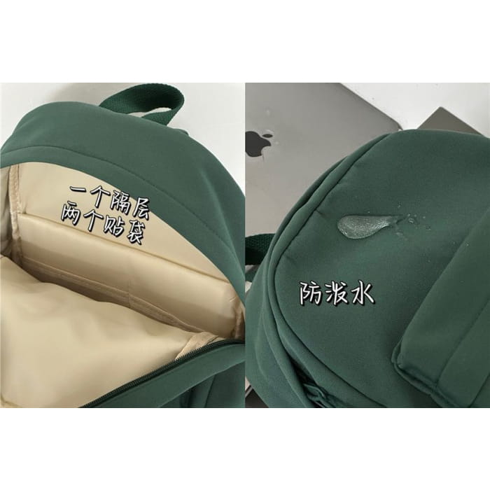 Letter Embroidered Backpack - Backpacks