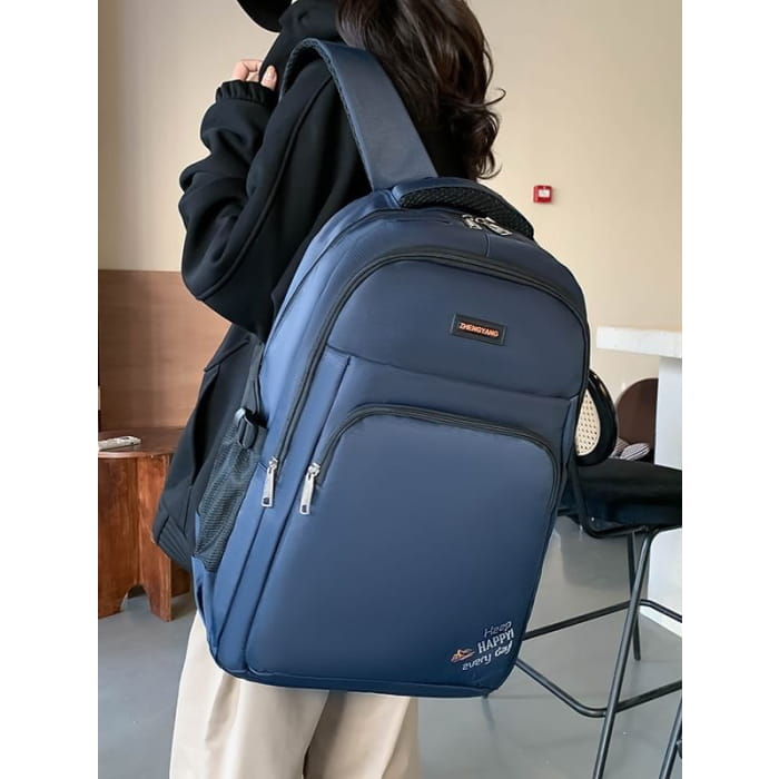 Lettering Applique Nylon Backpack