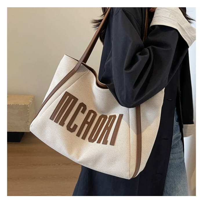 Lettering Applique Tote Bag