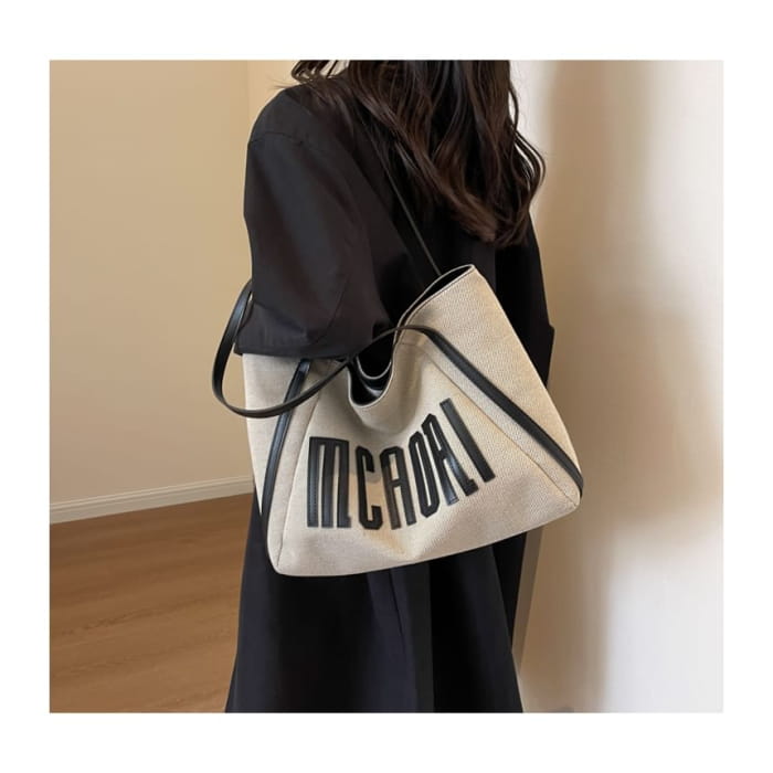 Lettering Applique Tote Bag