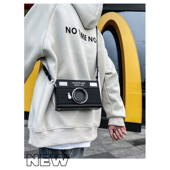 Lettering Camera Crossbody Bag