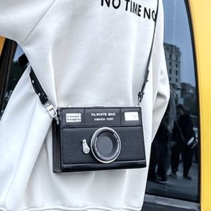 Lettering Camera Crossbody Bag