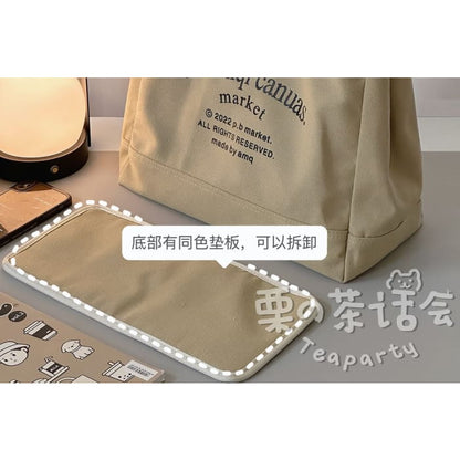 Lettering Canvas Tote Bag / Charm / Set